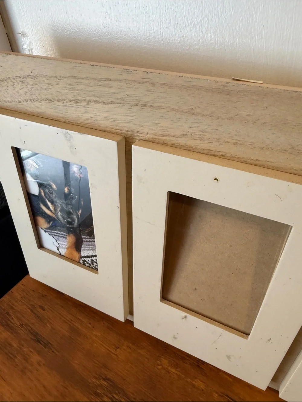 Beige Triple Photo Frame Wall Display